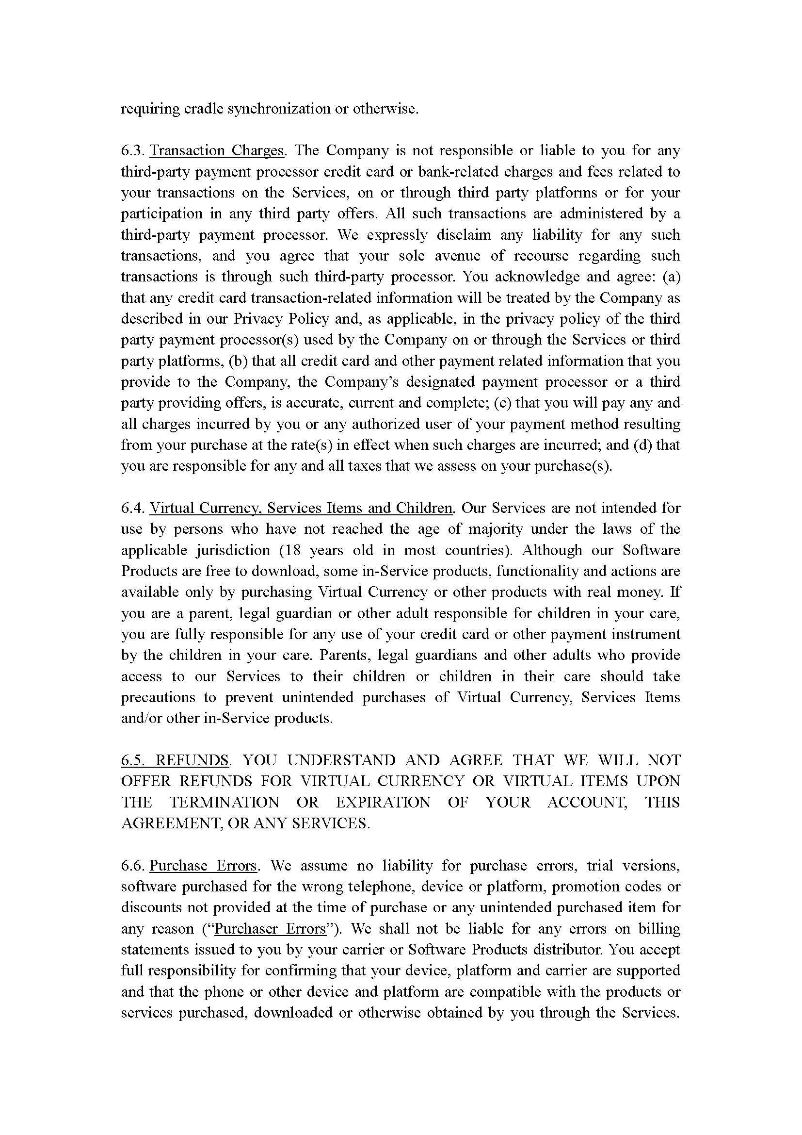 Terms of Service Page 14